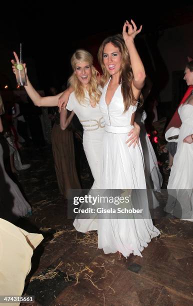 Natascha Gruen and Maria Imizcoz attend the Dresswestern party at Rilano No 6 on February 22, 2014 in Munich, Germany.