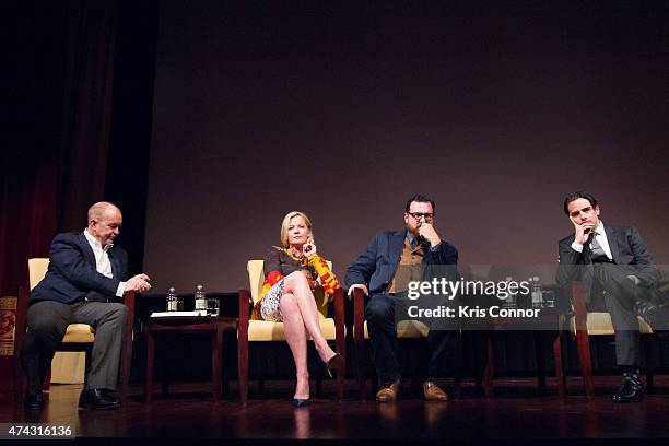 Terence Winter, Gretchen Mol, Edward McGinty, Jr and Vincent Piazza speak during a discussion regarding how the show "Boardwalk Empire" re-created...