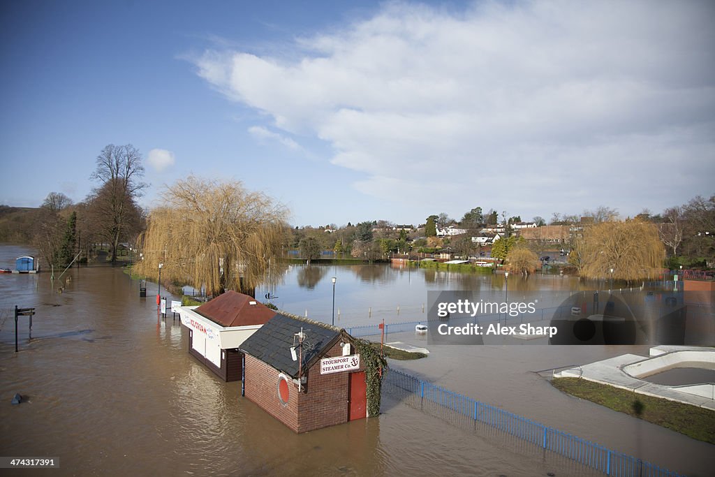 Flooded playing fields of Stourport