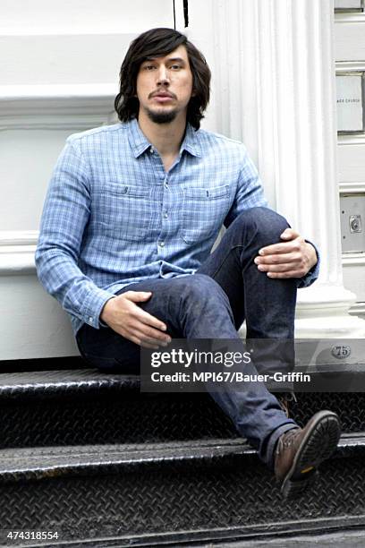 Adam Driver on the set of HBO's Girls on May 21, 2015 in New York City.