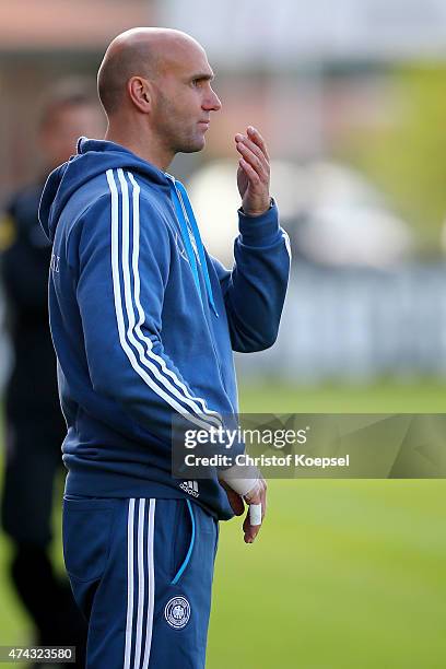 Head coach Andre Schubert of Germany looks on during the international friendly match between U15 Netherlands and U15 Germany at the DETO Twenterand...