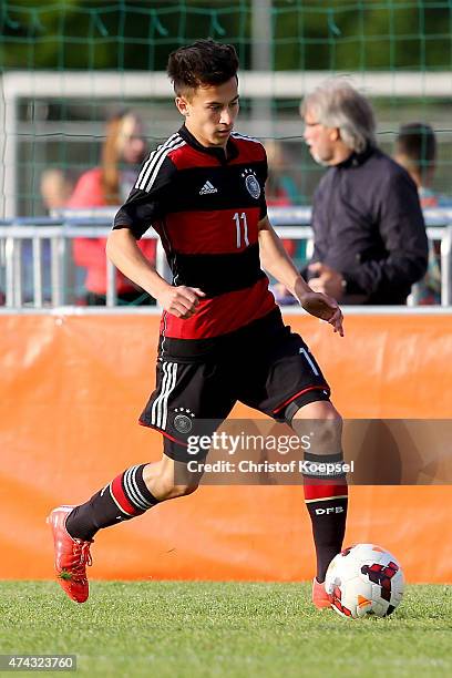 Nicolas Kuehn of Germany runs with the ball during the international friendly match between U15 Netherlands and U15 Germany at the DETO Twenterand...