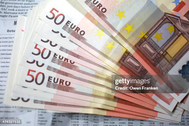 Fifty Euros Notes High-Res Stock Photo
