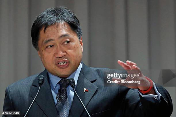 Cesar Purisima, Philippines secretary of finance, speaks at the International Conference on The Future of Asia in Tokyo, Japan, on Friday, May 22,...