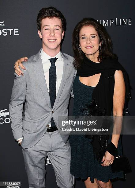 Actress Debra Winger and son Gideon Babe Ruth Howard attend the 16th Costume Designers Guild Awards with presenting sponsor Lacoste at The Beverly...