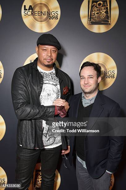 Actor Terrence Howard and executive producer Danny Strong attend the FOX Los Angeles Screenings Party 2015 on the Fox Studio Lot on May 21, 2015 in...