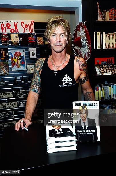 Musician Duff McKagan signs copies of his book "How To Be A Man: " at Book Soup on May 21, 2015 in West Hollywood, California.