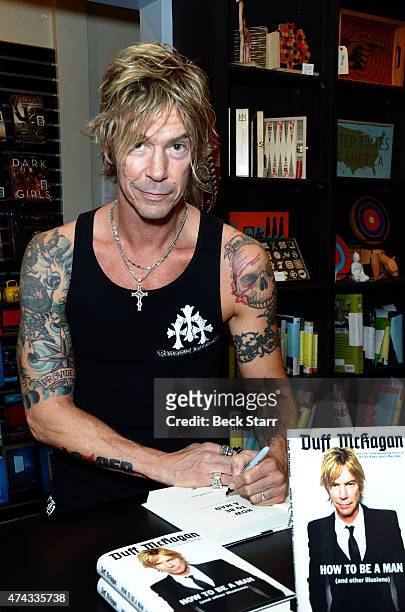 Musician Duff McKagan signs copies of his book "How To Be A Man: " at Book Soup on May 21, 2015 in West Hollywood, California.