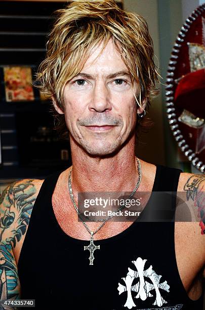 Musician Duff McKagan signs copies of his book "How To Be A Man: " at Book Soup on May 21, 2015 in West Hollywood, California.