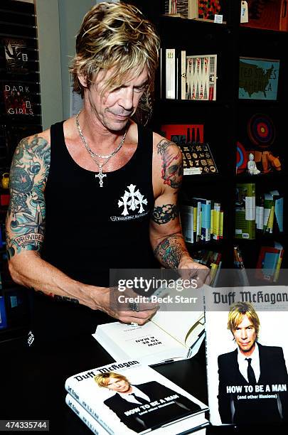 Musician Duff McKagan signs copies of his book "How To Be A Man: " at Book Soup on May 21, 2015 in West Hollywood, California.