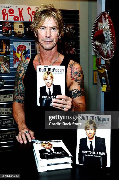 Musician Duff McKagan signs copies of his book "How To Be A Man: " at Book Soup on May 21, 2015 in West Hollywood, California.