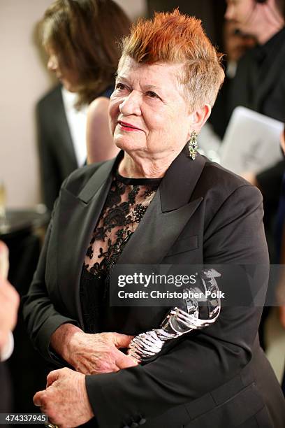 Honoree April Ferry attends the 16th Costume Designers Guild Awards with presenting sponsor Lacoste at The Beverly Hilton Hotel on February 22, 2014...