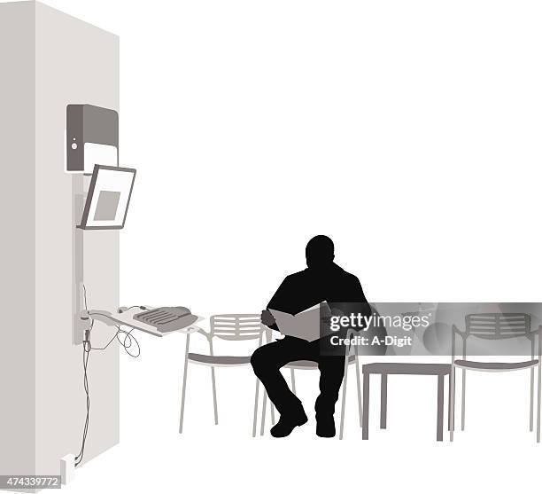 hospital waiting area - person reading magazine stock illustrations