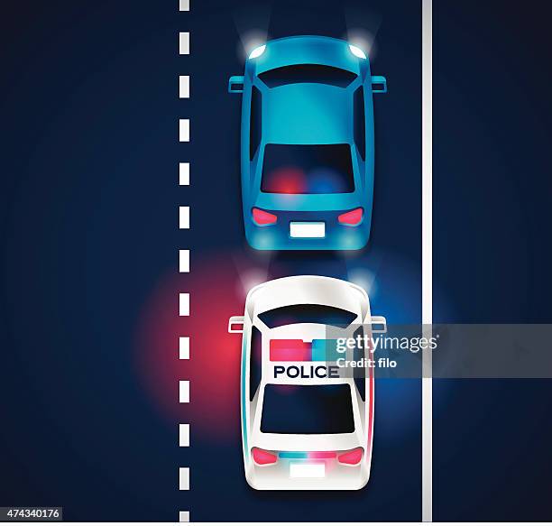 police traffic violation - car warning light stock illustrations