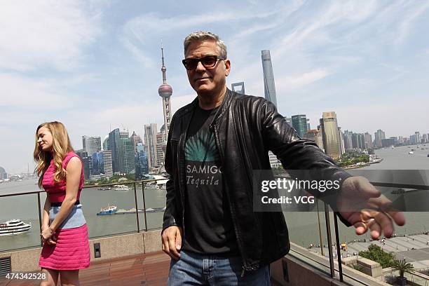 Actor George Clooney attends 'Tomorrowland' photocall at The Bund on May 22, 2015 in Shanghai, China.