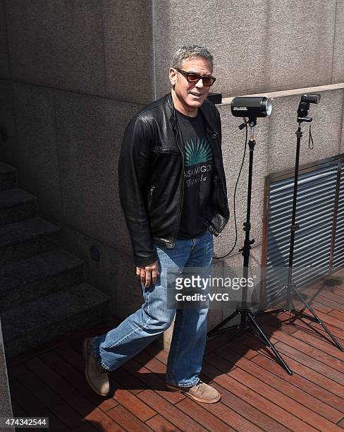 Actor George Clooney attends 'Tomorrowland' photocall at The Bund on May 22, 2015 in Shanghai, China.