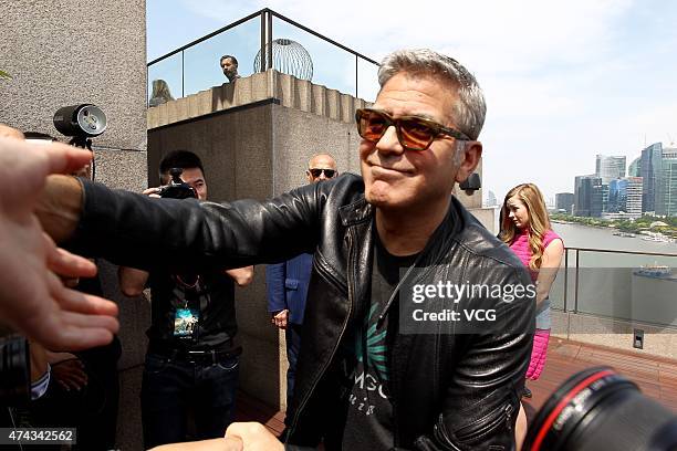 Actor George Clooney attends 'Tomorrowland' photocall at The Bund on May 22, 2015 in Shanghai, China.