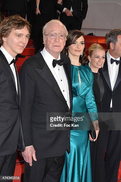 Paul Dano, Michael Caine and Rachel Weisz attend the 'Youth' Premiere during the 68th annual Cannes Film Festival on May 20, 2015 in Cannes, France.