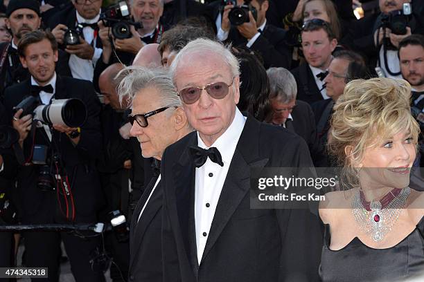 Harvey Keitel, Michael Caine and Jane Fonda attend the 'Youth' Premiere during the 68th annual Cannes Film Festival on May 20, 2015 in Cannes, France.