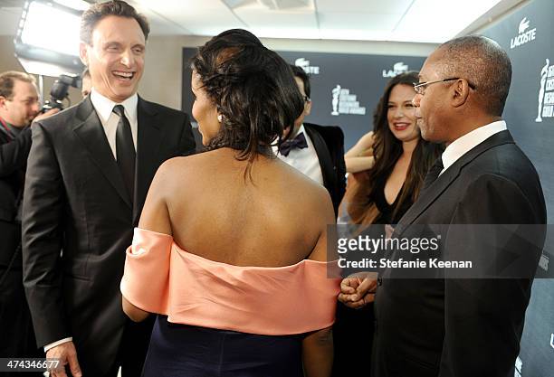 Actors Tony Goldwyn, Kerry Washington, Katie Lowes and Joe Morton attend the 16th Costume Designers Guild Awards with presenting sponsor Lacoste at...