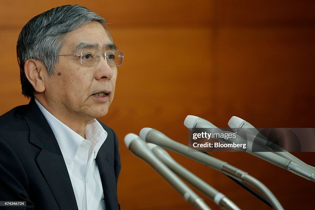 Bank Of Japan Governor Haruhiko Kuroda News Conference After Policy Meeting