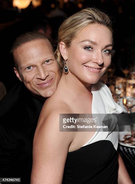 Actress Elisabeth Rohm and Lash Fary attend the 16th Costume Designers Guild Awards with presenting sponsor Lacoste at The Beverly Hilton Hotel on...