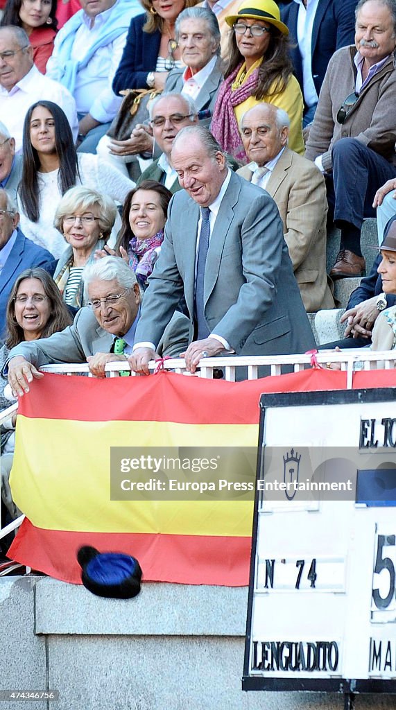 King Juan Carlos and Princess Elena Attend Bullfighting In Madrid
