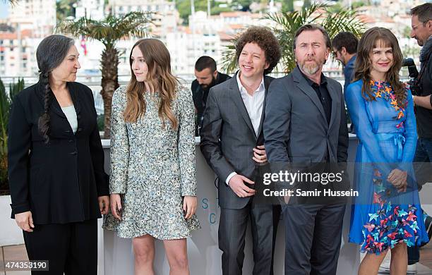 Robin Bartlett, Sarah Sutherland, Michael Franco, Tim Roth and Nailea Norvind attend the "Chronic" Photocall during the 68th annual Cannes Film...