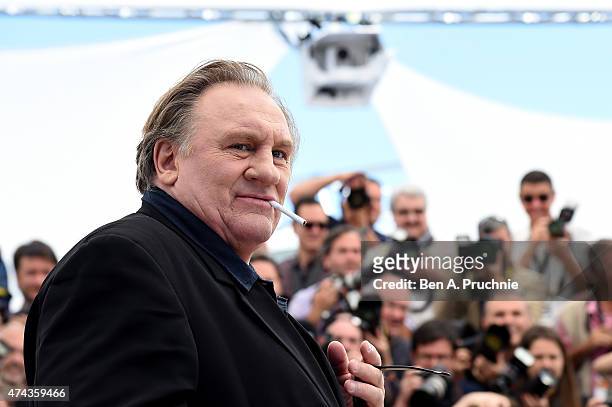 Actor Gerard Depardieu attends the "Valley Of Love" Photocall during the 68th annual Cannes Film Festival on May 22, 2015 in Cannes, France.