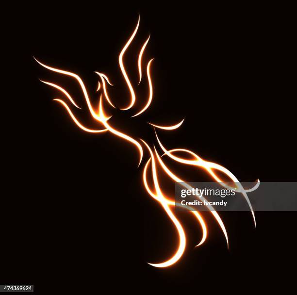 feuer-phoenix - phoenix mythical bird stock-grafiken, -clipart, -cartoons und -symbole