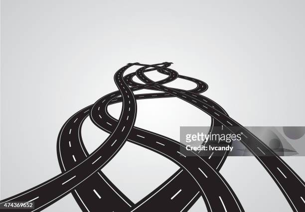 confuse road - single lane road stock illustrations