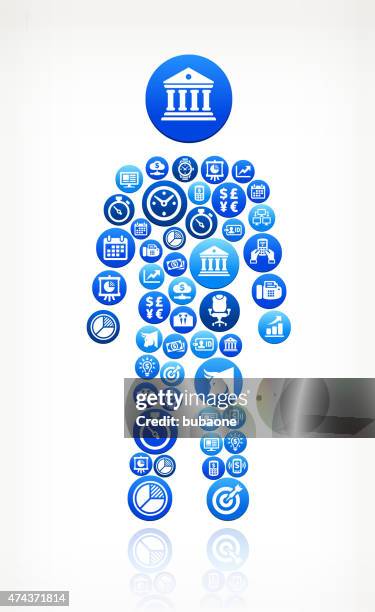 male stick figure business and finance vector buttons background - fax machine white background stock illustrations