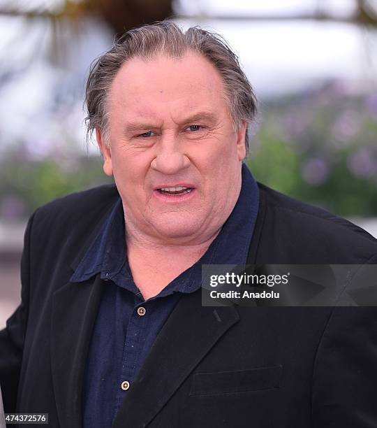 Actor Gerard Depardieu poses during the photocall for the film 'Valley of Love' at the 68th international film festival in Cannes, France on May 22,...