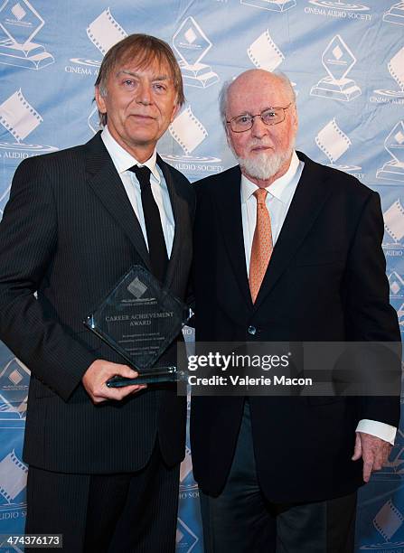 Andy Nelson and John Williams attend the 50th Annual CAS Awards From The Cinema Audio Society at Millennium Biltmore Hotel on February 22, 2014 in...