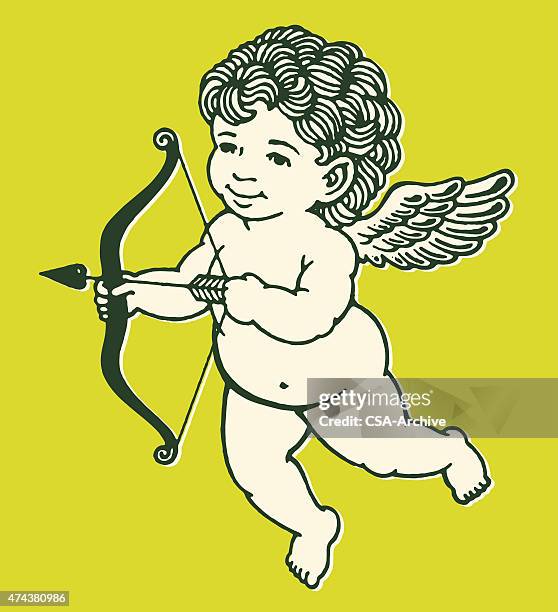 ilustrações, clipart, desenhos animados e ícones de cupid com arco e flecha - cupido