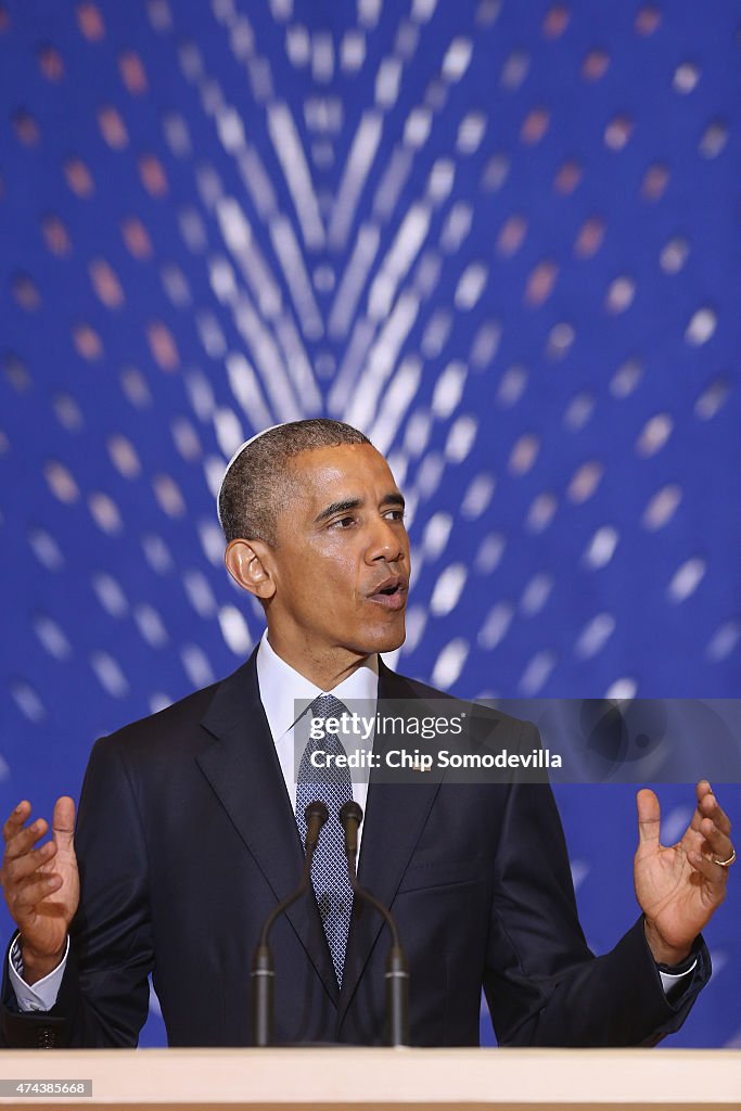 President Obama Speaks At Congregation Adas Israel Marking Jewish American Heritage Month