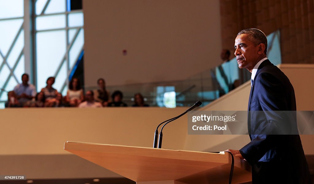 President Obama Speaks At Congregation Adas Israel Marking Jewish American Heritage Month