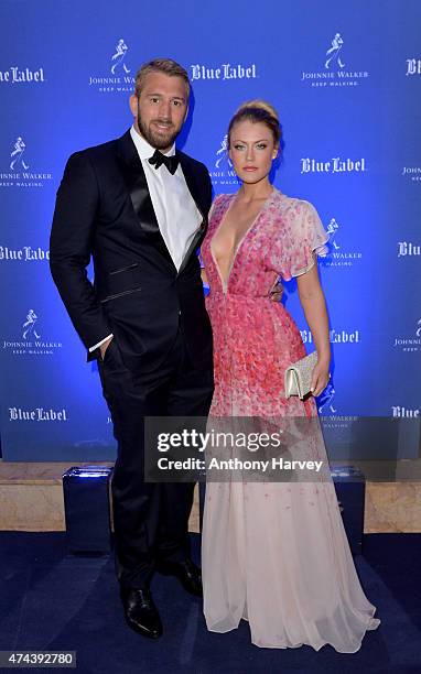 Chris Robshaw and Camilla Kerslake arrive at Symphony in Blue, on May 22, 2015 in Monaco. Hosted by Johnnie Walker Blue Label. The event took guests...