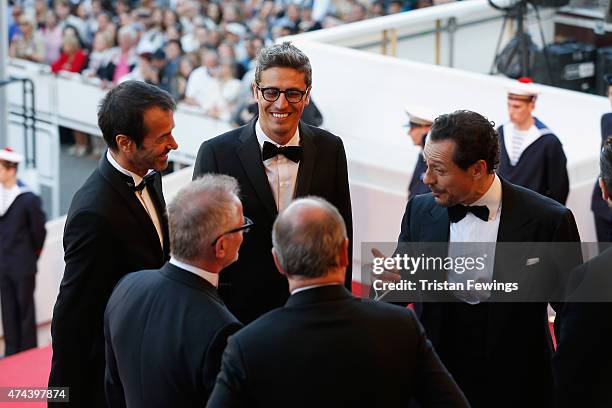 Andrea Occhipinti, Thierry Fremaux, Pif, Pierre Lescure and Stefano Accorsi attend the Premiere of "The Little Prince" during the 68th annual Cannes...