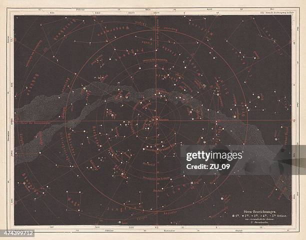 feste stars of the northern sky, veröffentlichte 1875 - nordhalbkugel stock-grafiken, -clipart, -cartoons und -symbole