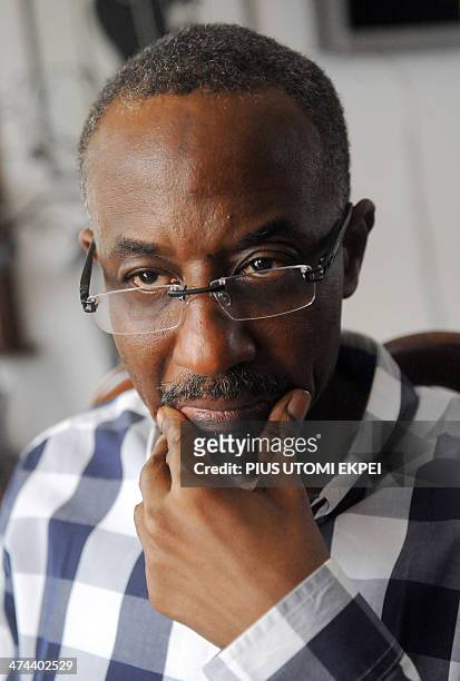 Nigeria's ousted central bank chief Mallam Lamido Sanusi gestures while speaking during an interview in Lagos on February 23, 2014. Lamido was...