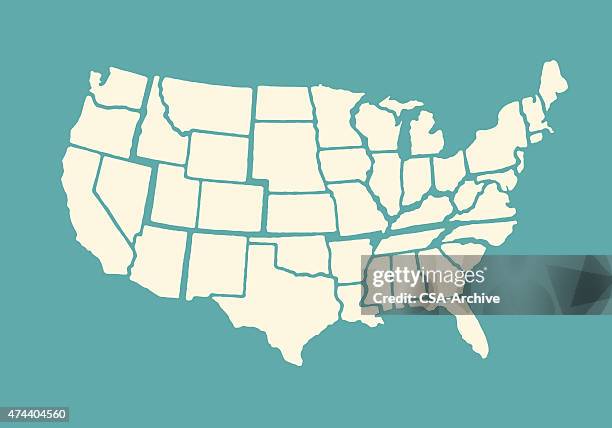 kontinentale usa - felsmalerei stock-grafiken, -clipart, -cartoons und -symbole