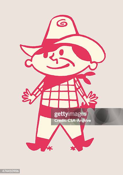 boy cowboy - talisman stock illustrations