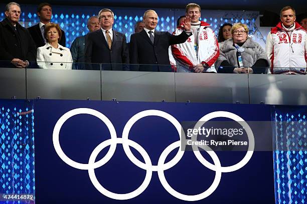 Former President of the International Olympic Committee Jacques Rogge, Claudia Bach, International Olympic Committee President Thomas Bach and...