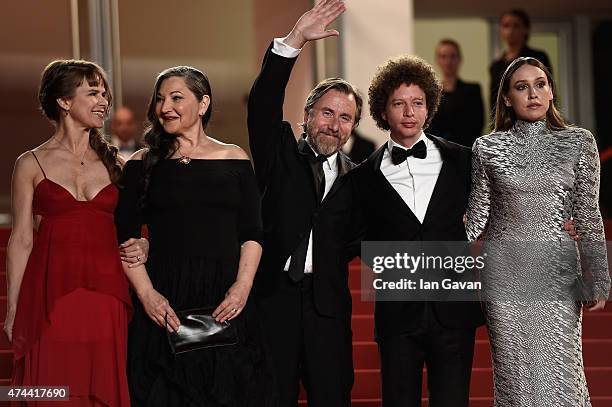 Actresses Nailea Norvind and Robin Bartlett, Actor Tim Roth, Director Michel Franco and Actress Sarah Sutherland attend the "Chronic" Premiere during...