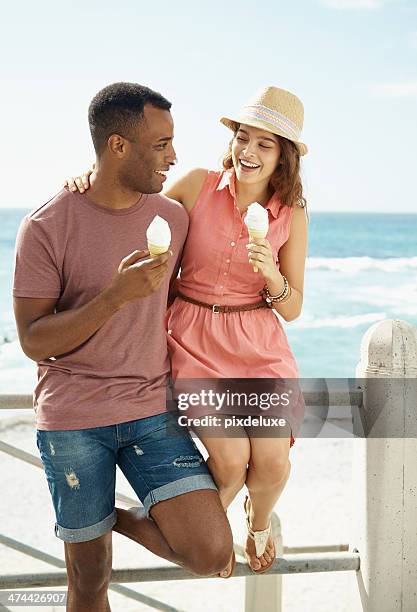 how's your ice cream? - icecream beach stock pictures, royalty-free photos & images