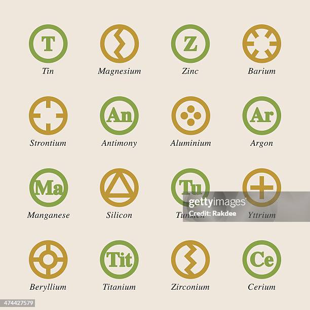 chemical element-icons set 3-color-serie - argon stock-grafiken, -clipart, -cartoons und -symbole