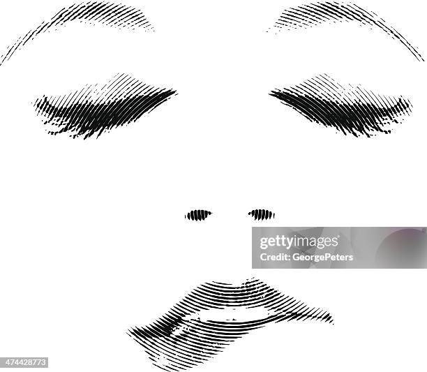 女性の唇を噛む - 性交点のイラスト素材／クリップアート素材／マンガ素材／アイコン素材