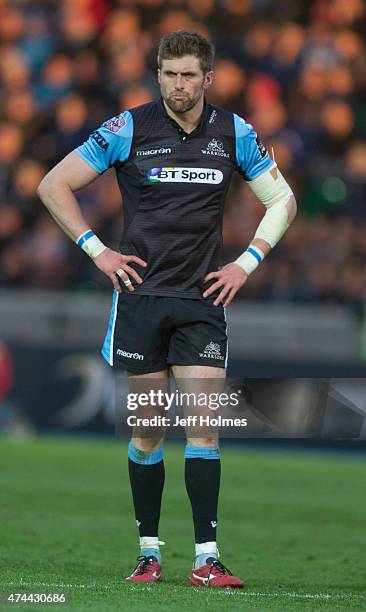 Richie Vernon in action for Glasgow Warriors during the Pro12 Semi Final between Glasgow and Ulster at Scotstoun Stadium on May 22, 2015 in Glasgow,...