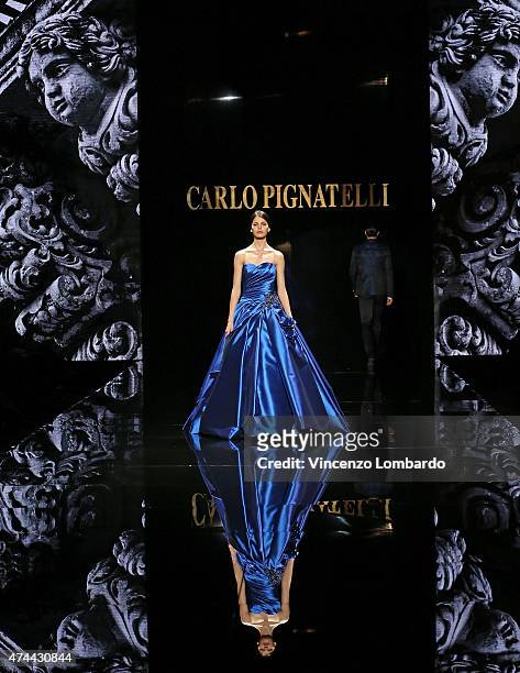 Model walks the runway at the Carlo Pignatelli Fashion Show 2016 on May 22, 2015 in Milan, Italy.